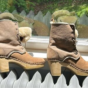 No. 6 Tan Mules & Clogs with Soft Suede Material and Sturdy Sole size 40/9